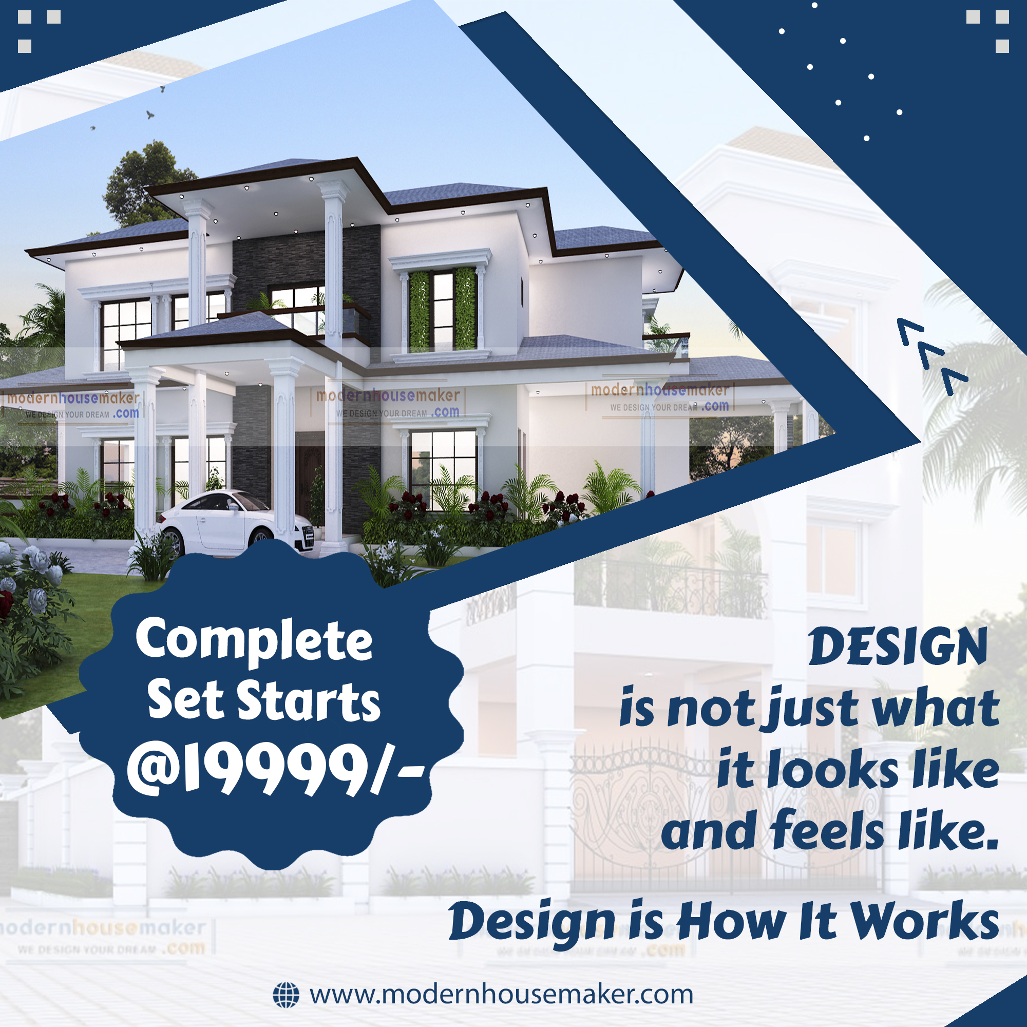 Online Modern House Design | Home 3D Elevation | Floor Plans