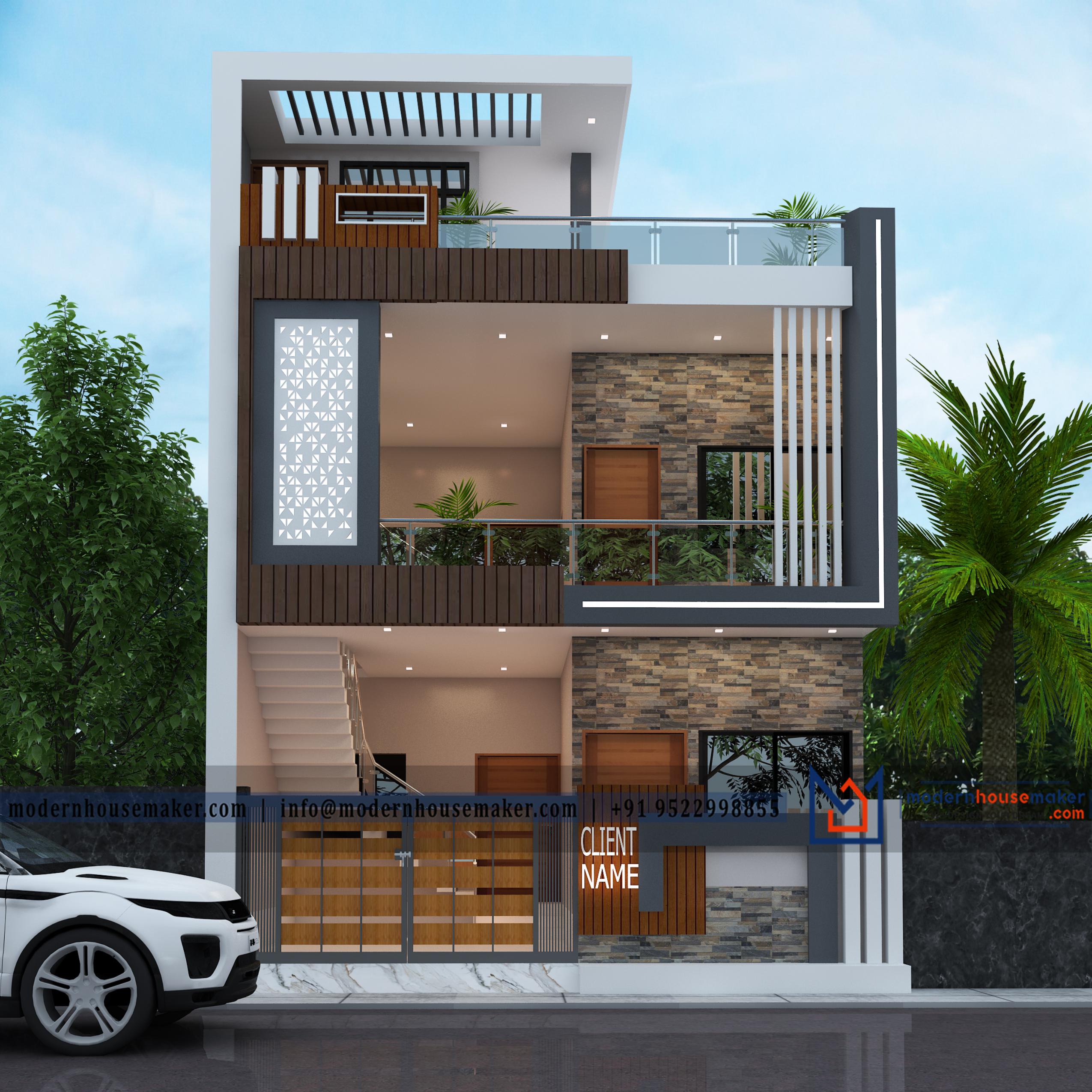 24x40 Elevation Design Indore - 24*40 House Plan India