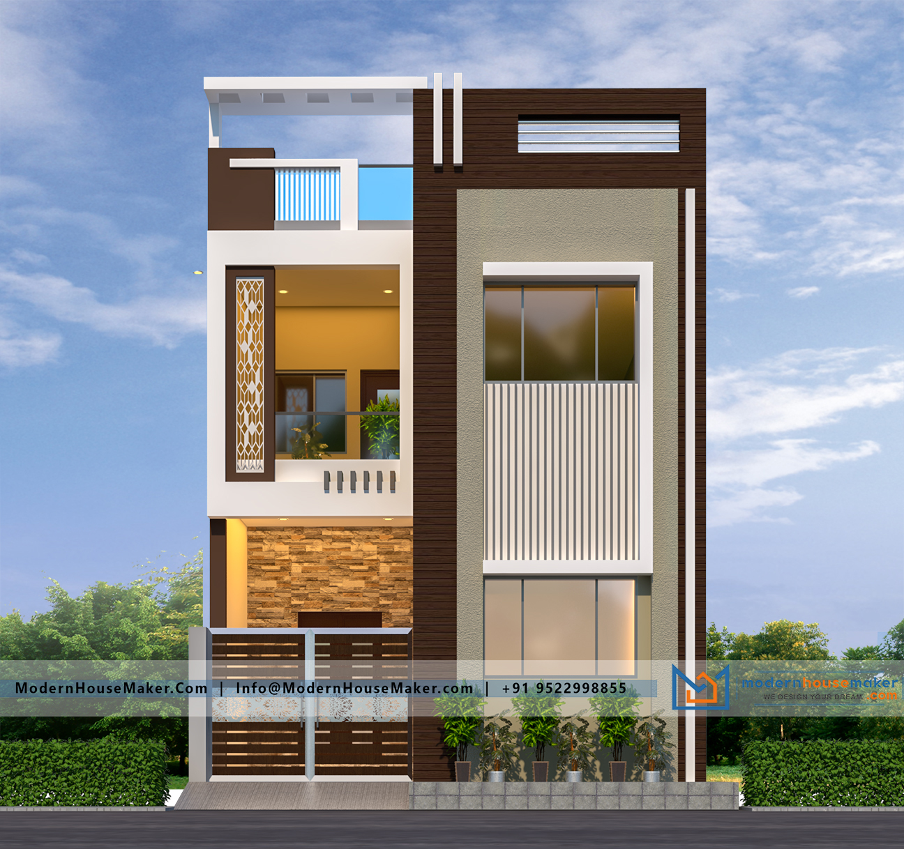 20x50 Elevation Design Indore 20 50 House Plan India