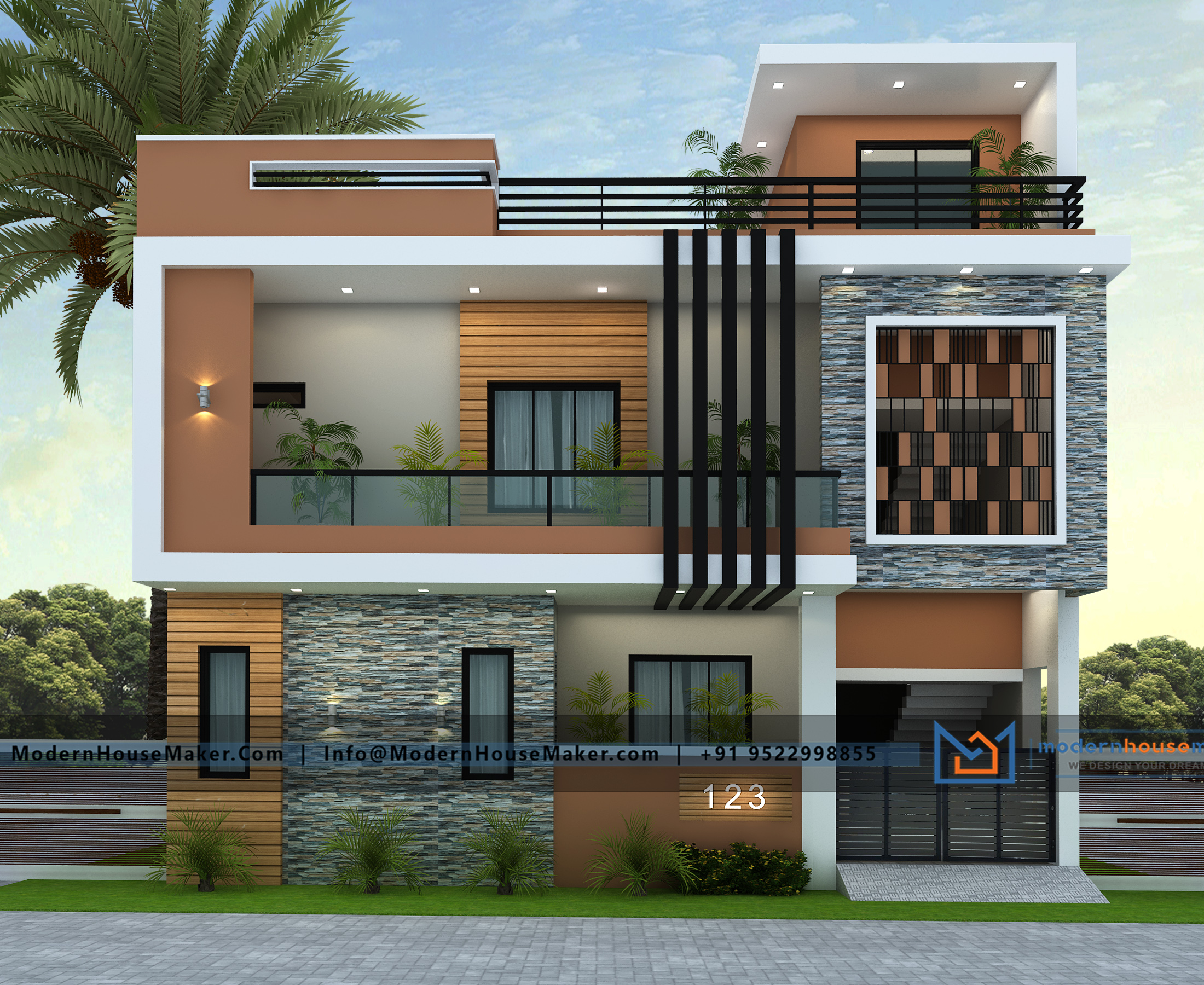 40x40 Elevation Design Indore - 40*40 House Plan India