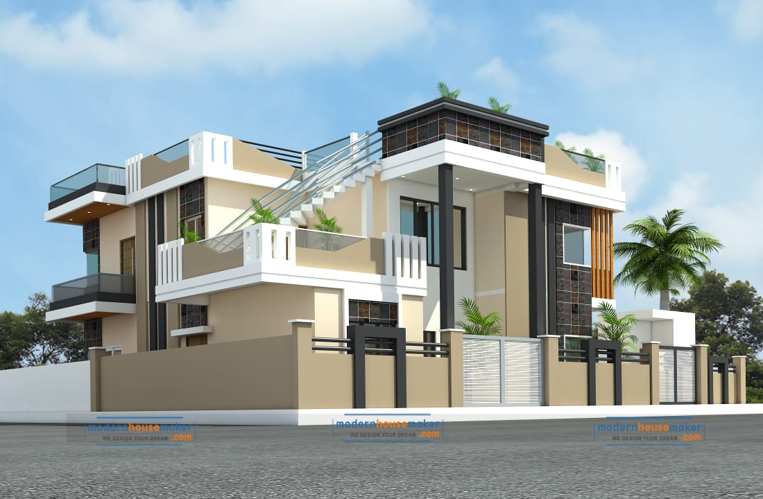 38x48 Elevation Design Indore - 38*48 House Plan India