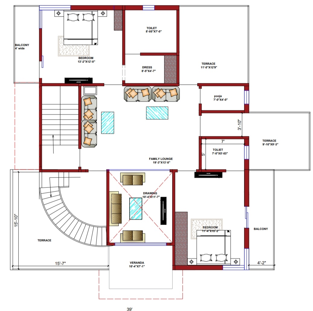 38x48 House Plan | 38x48 Front & 3D Elevation Design