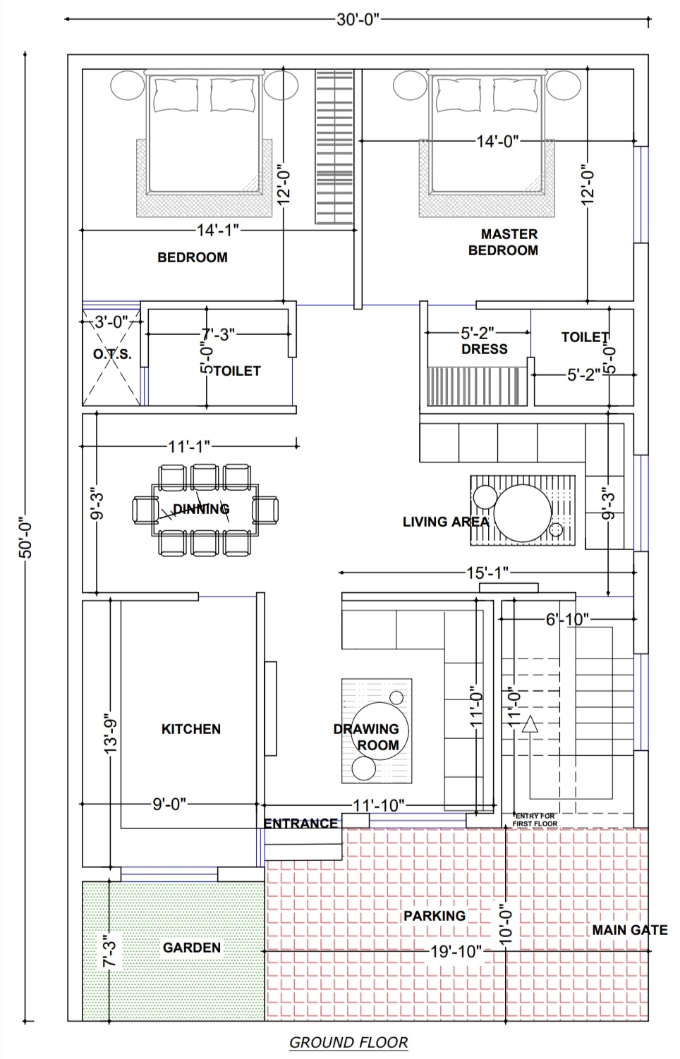 50x60 House Plan | 50x60 Front & 3D Elevation Design