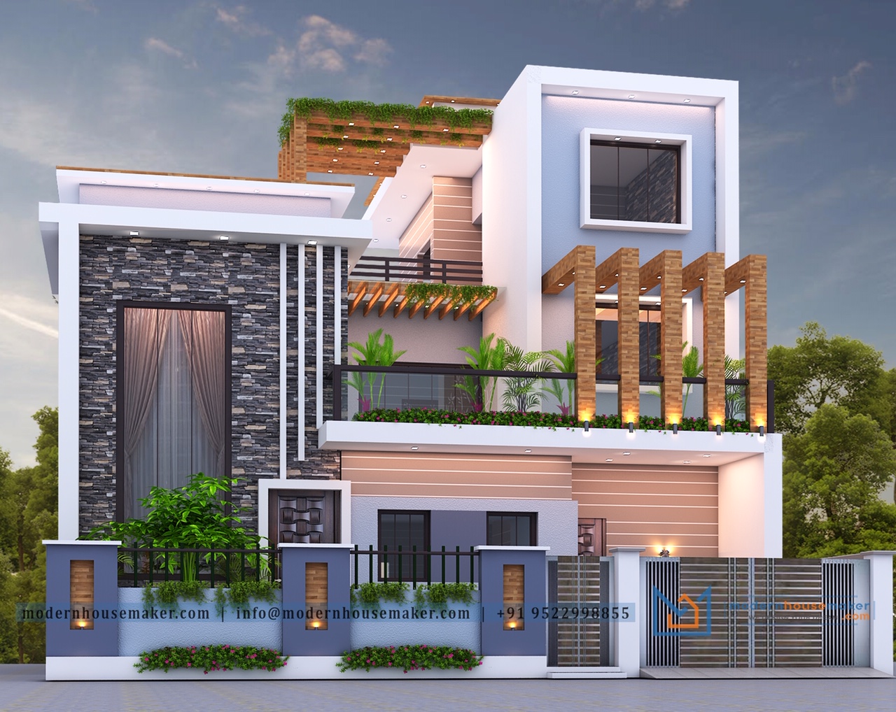 Online Modern House Design, Home 3D Elevation