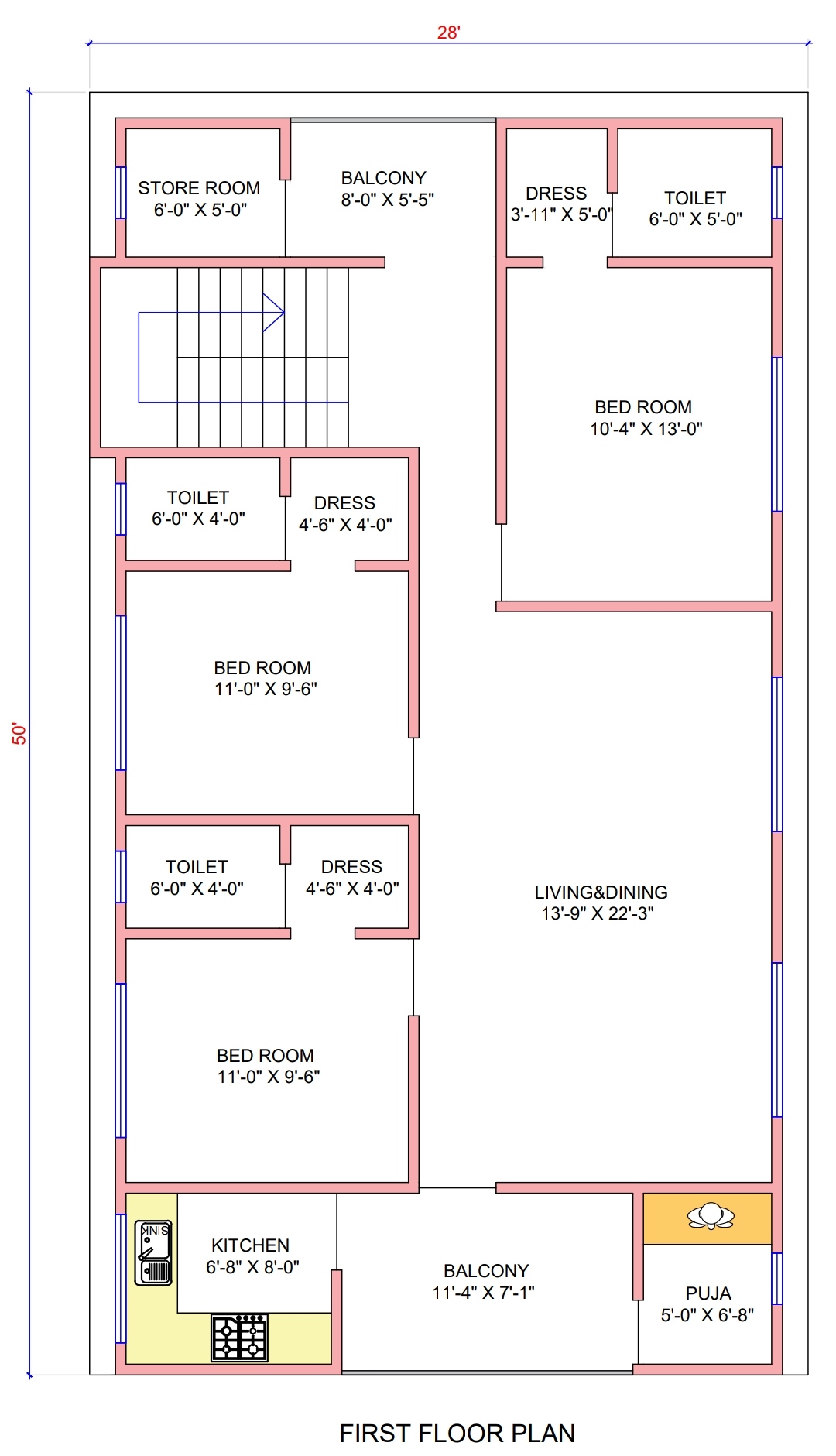 28x50 Elevation Design Indore 28 50 House Plan India