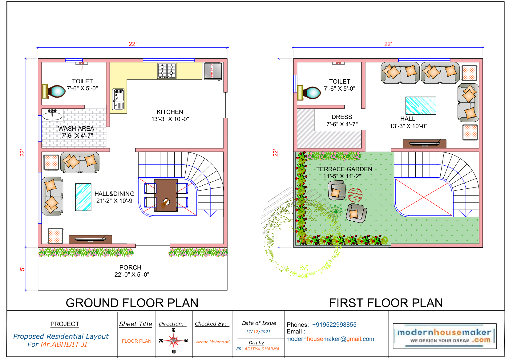 22x22 House Plans