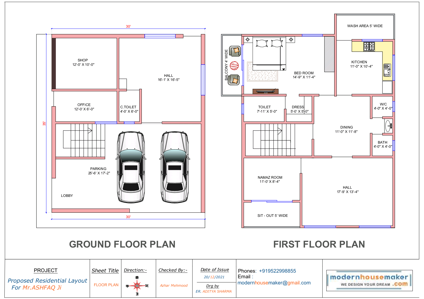 30x36 Elevation Design Indore - 30*36 House Plan India