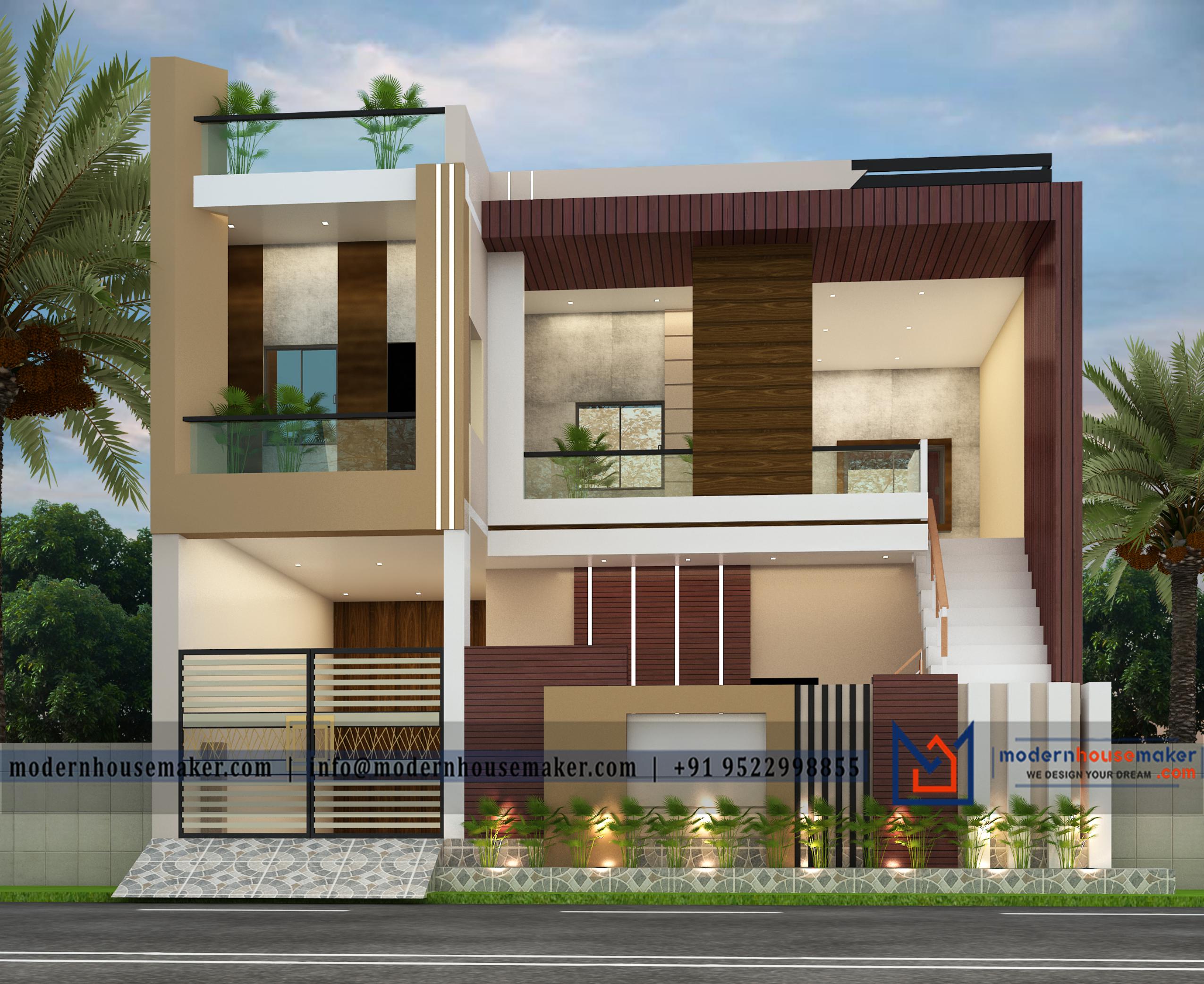 36x34 Elevation Design Indore - 36*34 House Plan India