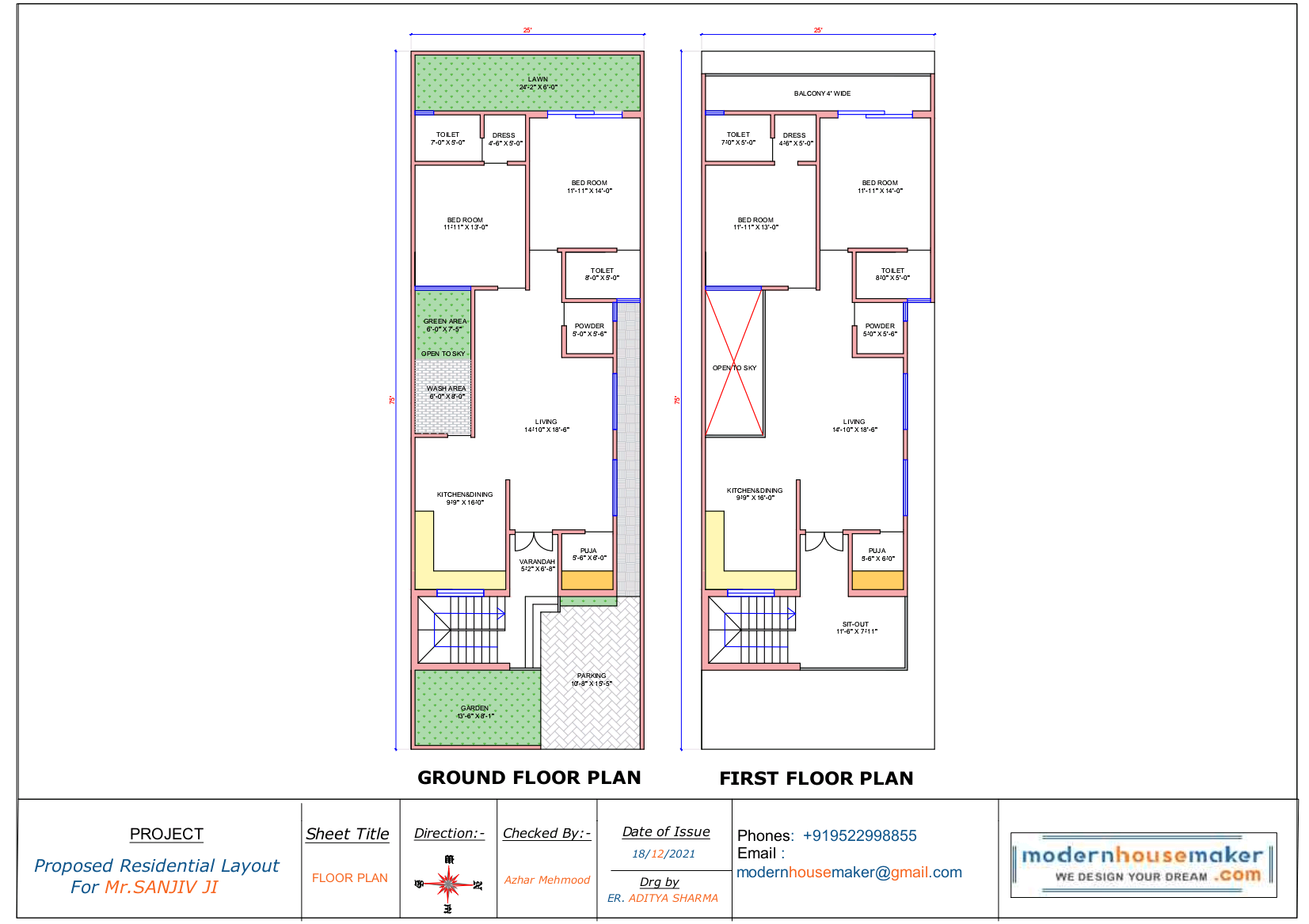 25x75 Elevation Design Indore 25 75 House Plan India